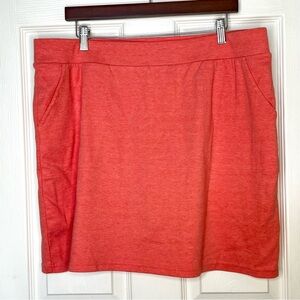 Skort XXL Coral Pull On Casual Stretch Skirt Shorts Pockets Summer